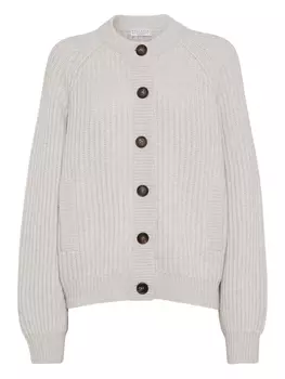 Brunello Cucinelli кардиган в рубчик, нейтральный