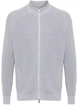 Brunello Cucinelli кардиган в рубчик, серый