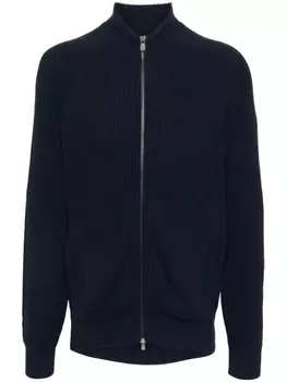 Brunello Cucinelli кардиган в рубчик, синий