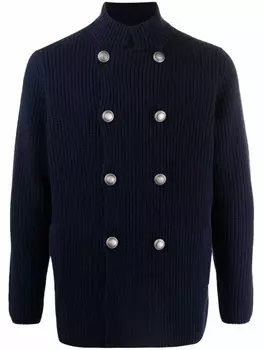 Brunello Cucinelli кардиган в рубчик, синий
