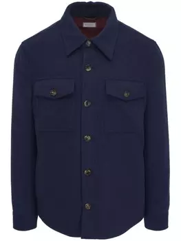 Brunello Cucinelli кашемировая рубашка куртка, синий