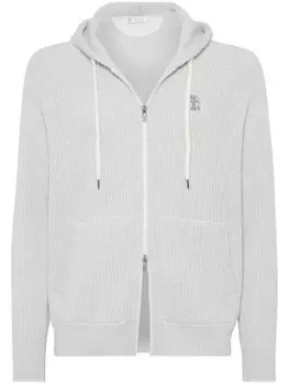 Brunello Cucinelli кашемировая толстовка с капюшоном, серый