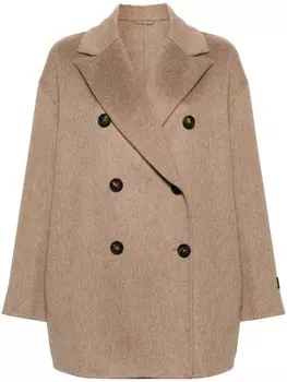 Brunello Cucinelli кашемировое пальто с нашивкой Precious, нейтральный цвет