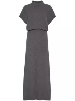 Brunello Cucinelli кашемировое платье, серый
