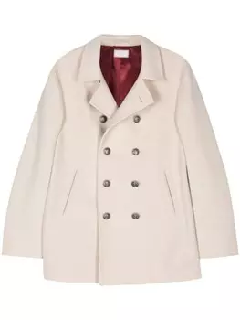 Brunello Cucinelli кашемировый двубортный пиджак, нейтральный цвет