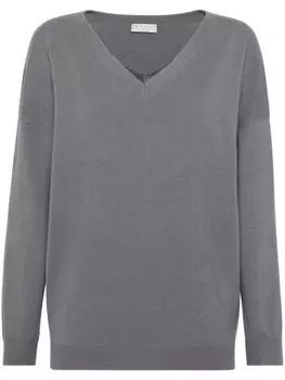 Brunello Cucinelli кашемировый джемпер Monili, серый