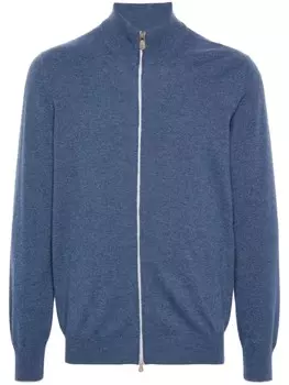 Brunello Cucinelli кашемировый джемпер на молнии, синий