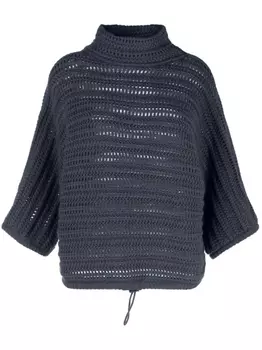 Brunello Cucinelli кашемировый джемпер рыхлой вязки, синий