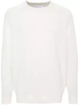 Brunello Cucinelli кашемировый джемпер с круглым вырезом, белый