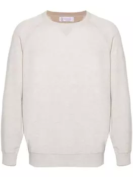 Brunello Cucinelli кашемировый джемпер с круглым вырезом, серый