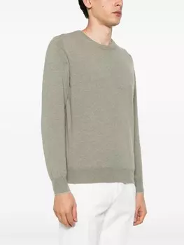 Brunello Cucinelli кашемировый джемпер с круглым вырезом, зеленый