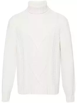 Brunello Cucinelli кашемировый джемпер с высоким воротником, белый