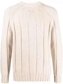 Brunello Cucinelli кашемировый джемпер в рубчик, нейтральный цвет