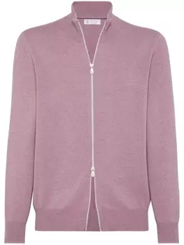 Brunello Cucinelli кашемировый кардиган на молнии, фиолетовый