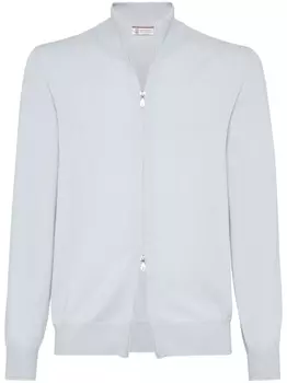 Brunello Cucinelli кашемировый кардиган на молнии, синий