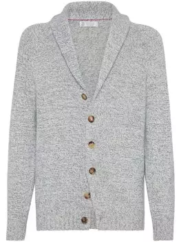 Brunello Cucinelli кашемировый кардиган на пуговицах, синий