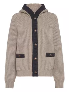 Brunello Cucinelli кашемировый кардиган с перьями, нейтральный