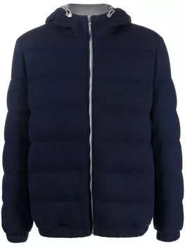 Brunello Cucinelli кашемировый пуховик, синий