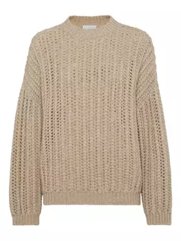 Brunello Cucinelli кашемировый свитер крупной вязки, коричневый