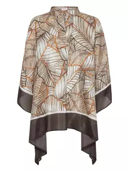 Brunello Cucinelli кейп с принтом Papyrus, нейтральный
