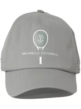 Brunello Cucinelli кепка с логотипом, серый