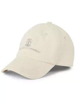 Brunello Cucinelli кепка с вышитым логотипом, нейтральный