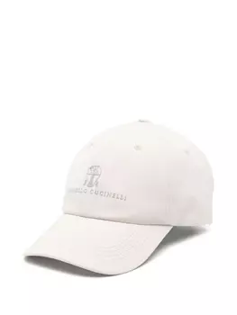 Brunello Cucinelli кепка с вышитым логотипом, нейтральный