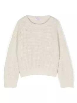 Brunello Cucinelli Kids блестящий и ослепительный свитер, нейтральный цвет