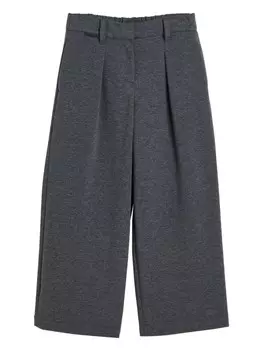 Brunello Cucinelli Kids брюки из плиссированного джерси, серый