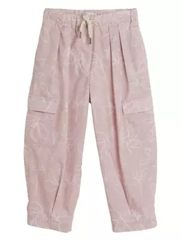 Brunello Cucinelli Kids брюки карго с цветочным принтом, розовый