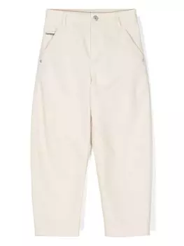 Brunello Cucinelli Kids брюки с декором Monili, нейтральный цвет
