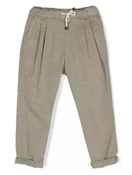 Brunello Cucinelli Kids брюки с кулиской, зеленый