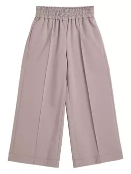 Brunello Cucinelli Kids брюки широкого кроя со стрелками, розовый