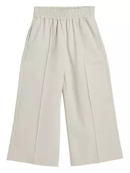 Brunello Cucinelli Kids брюки широкого кроя со стрелками, нейтральный цвет