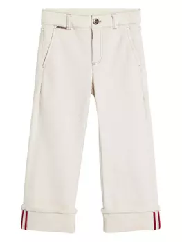 Brunello Cucinelli Kids декорированные джинсы Monili, белый