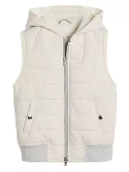 Brunello Cucinelli Kids дутый жилет, белый