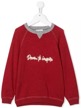 Brunello Cucinelli Kids джемпер Dream To Inspire, красный