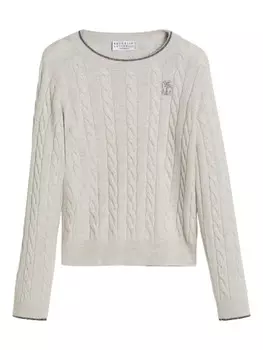 Brunello Cucinelli Kids джемпер фактурной вязки, серый