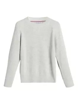 Brunello Cucinelli Kids джемпер из хлопчатобумажной пряжи в рубчик, белый