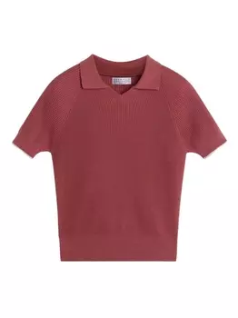 Brunello Cucinelli Kids джемпер с воротником поло, красный