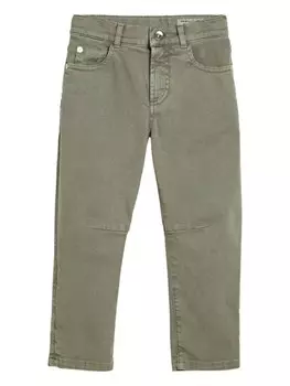 Brunello Cucinelli Kids джинсы прямого кроя, зеленый