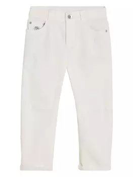 Brunello Cucinelli Kids джинсы с эффектом потертости, белый