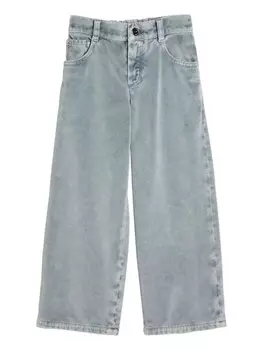 Brunello Cucinelli Kids джинсы с декором Monili, синий