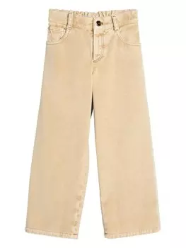 Brunello Cucinelli Kids джинсы с декором Monili, нейтральный цвет