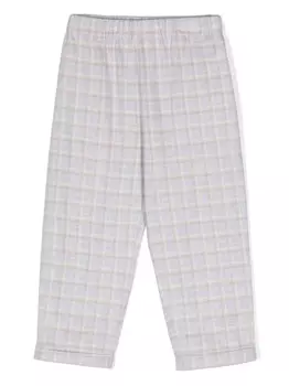 Brunello Cucinelli Kids фланелевые пижамные брюки с клетчатым принтом, серый