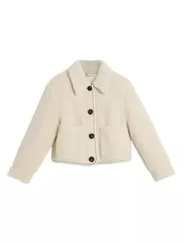 Brunello Cucinelli Kids флисовая куртка Monili, нейтральный цвет
