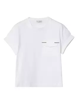 Brunello Cucinelli Kids футболка с карманом, белый