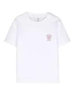 Brunello Cucinelli Kids футболка с логотипом, белый