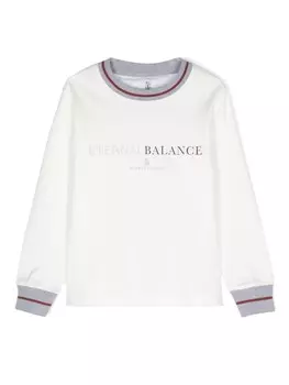 Brunello Cucinelli Kids футболка с логотипом, белый