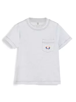 Brunello Cucinelli Kids футболка с принтом Surf, серый